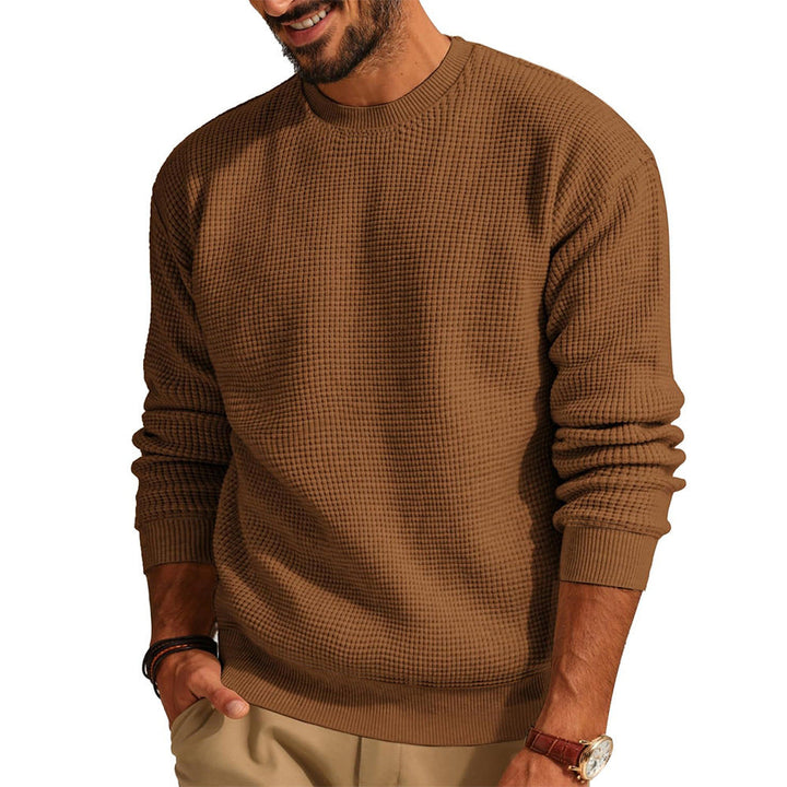 Herren Strukturierter Sweatshirt mit Rundhalsausschnitt Drune