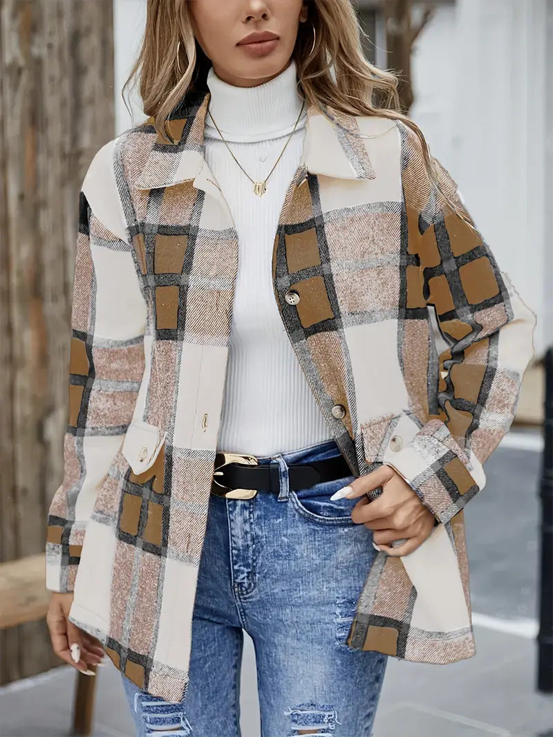 Damen Karierte Overshirt Drune