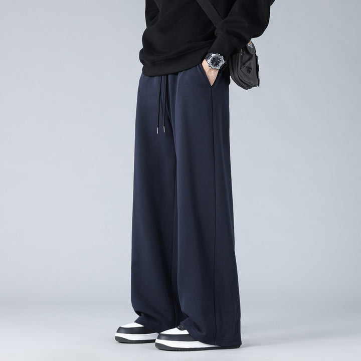 Herren Weite Oversize-Baggy-Loungehose mit Tunnelzugbund und fließender Jersey‑Qualität Drune