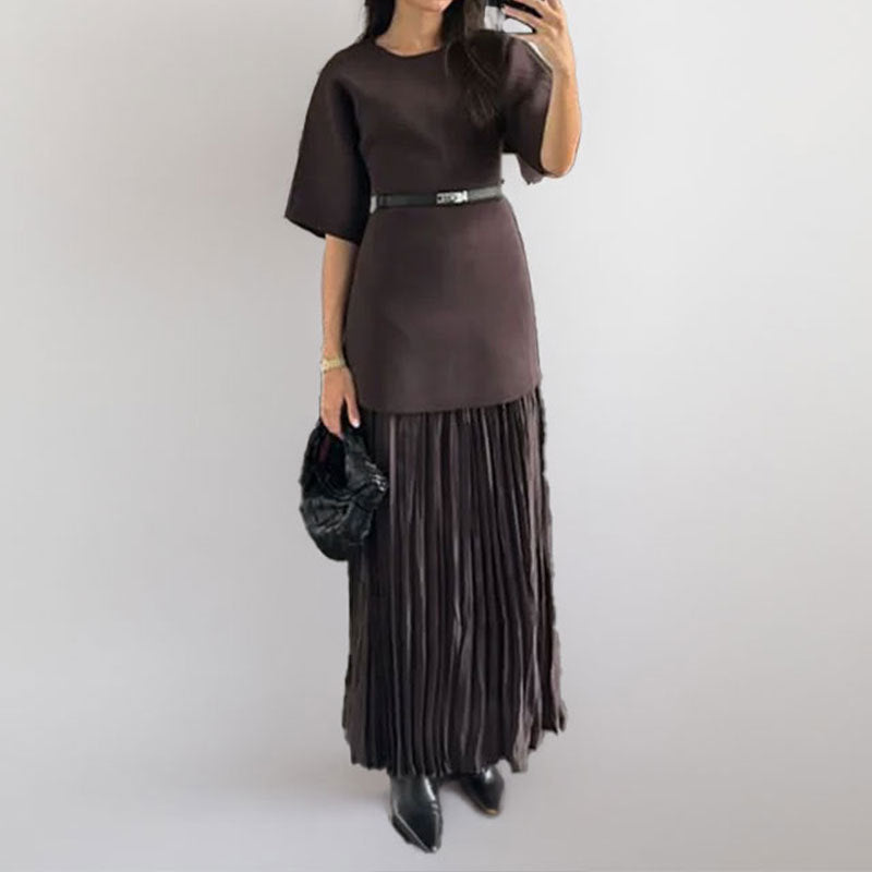 Damen Maxikleid mit elegantem Falten-Design und modernem Schnitt Drune