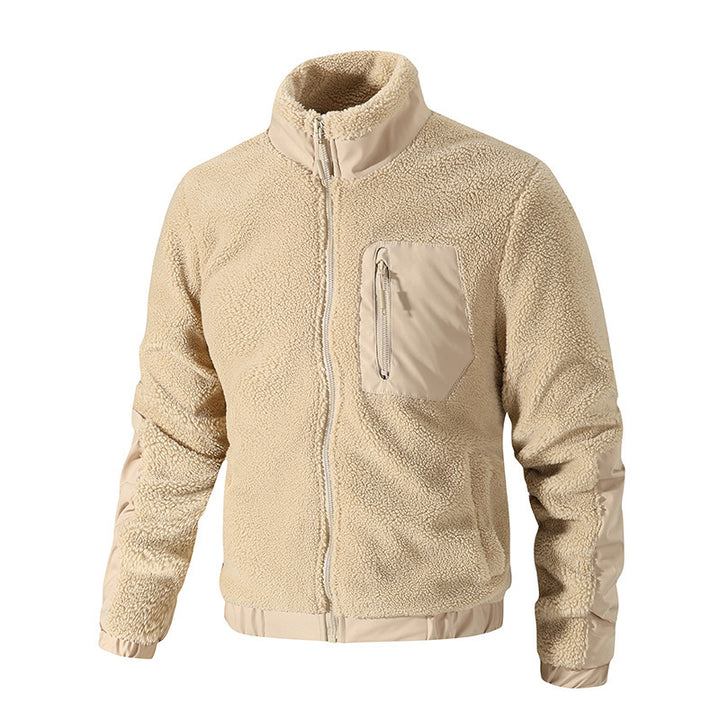 Herren Kuschelige Fleecejacke mit hohem Kragen Drune