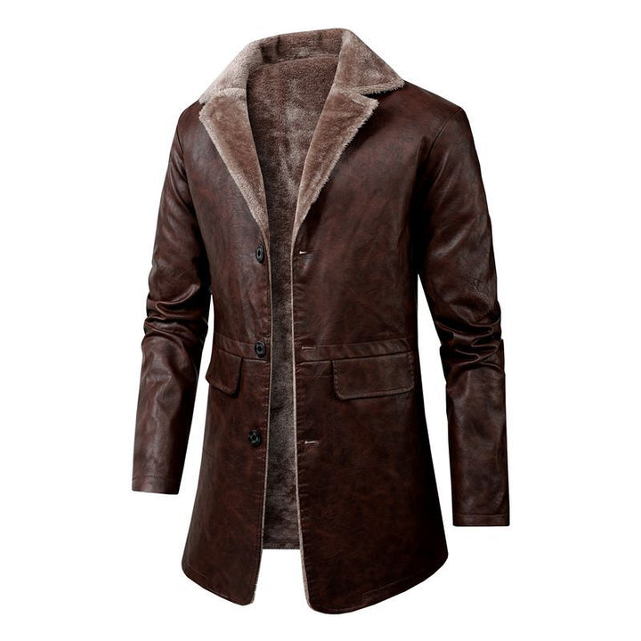 Herren Elegante Lederjacke mit Warmfutter Drune