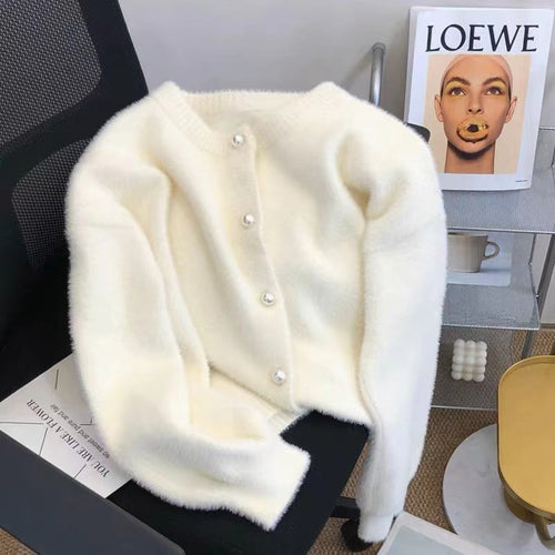Damen Flauschiger Longpullover mit modernem Schnitt und Rundhalsausschnitt Drune