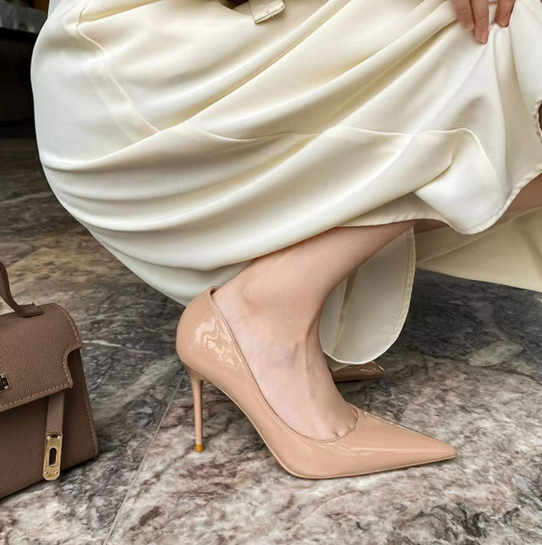 Damen Elegante Stiletto-Pumps mit schmaler Silhouette und glänzender Oberfläche Drune