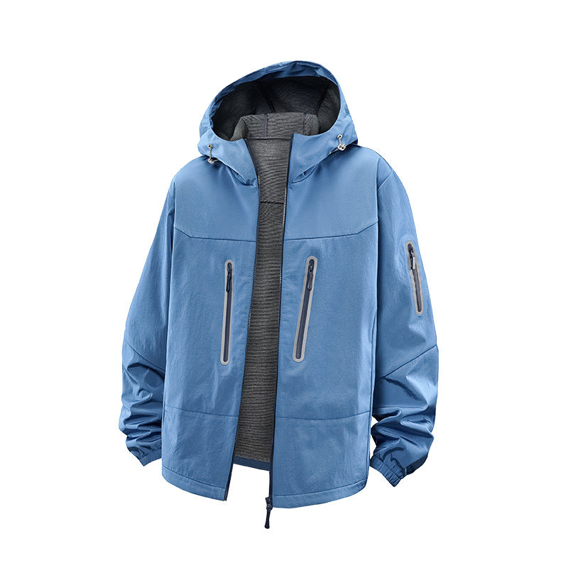 Herren Technische Softshell-Outdoorjacke mit Kapuze, versiegelten Reißverschlüssen und sportiver Regular-Fit Passform Drune