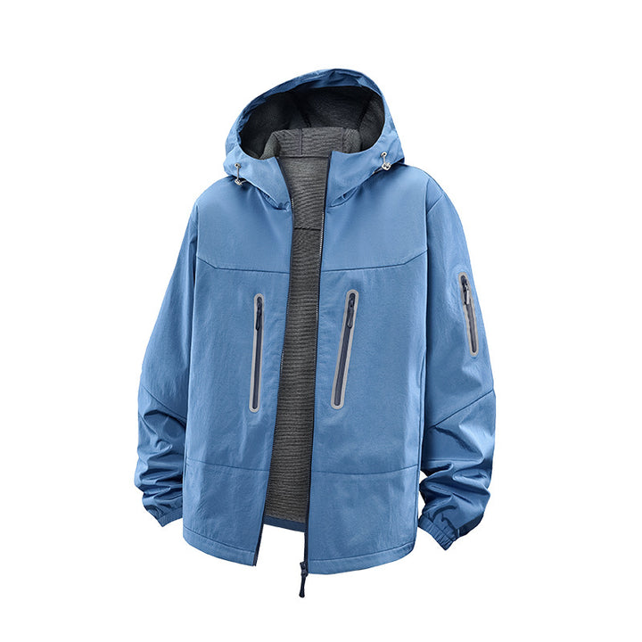 Herren Technische Softshell-Outdoorjacke mit Kapuze, versiegelten Reißverschlüssen und sportiver Regular-Fit Passform Drune