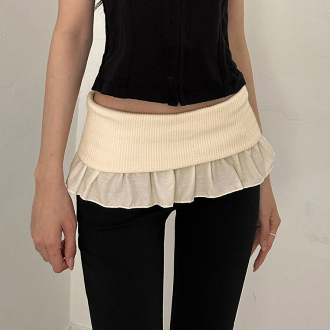 Damen nan taillierte Highwaist Schlaghose mit Zierband, Gürtelschlaufen und ausgestelltem Bein Drune