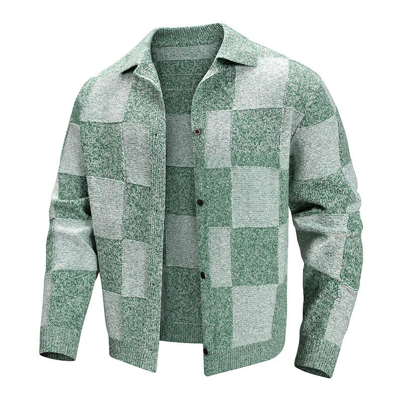 Damen Modische Karierte Strickjacke Drune