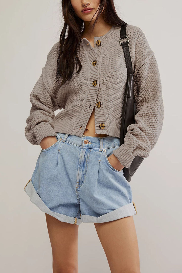 Damen lässiger Strickcardigan Drune
