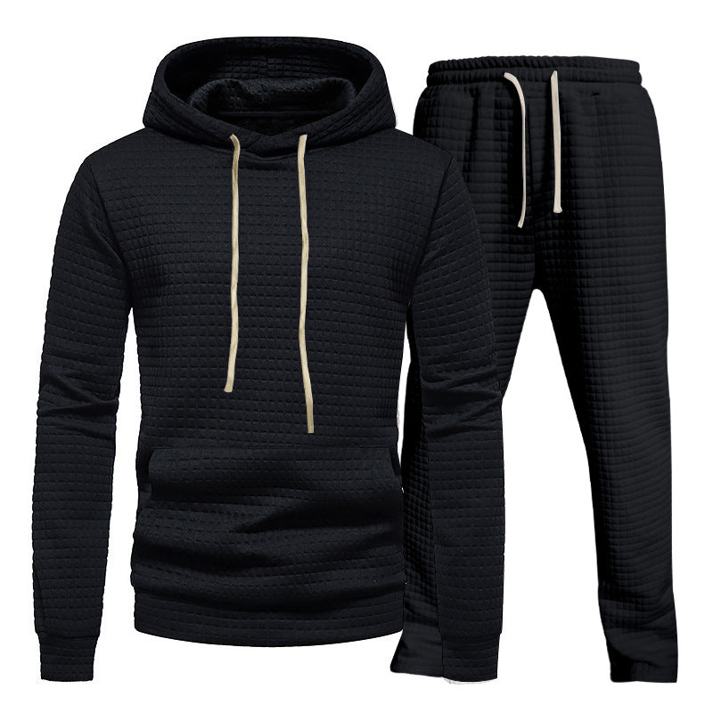 Herren lässiges Jogginganzug-Set mit strukturiertem Hoodie und bequemen Sweatpants Drune