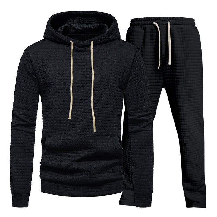 Herren lässiges Jogginganzug-Set mit strukturiertem Hoodie und bequemen Sweatpants Drune