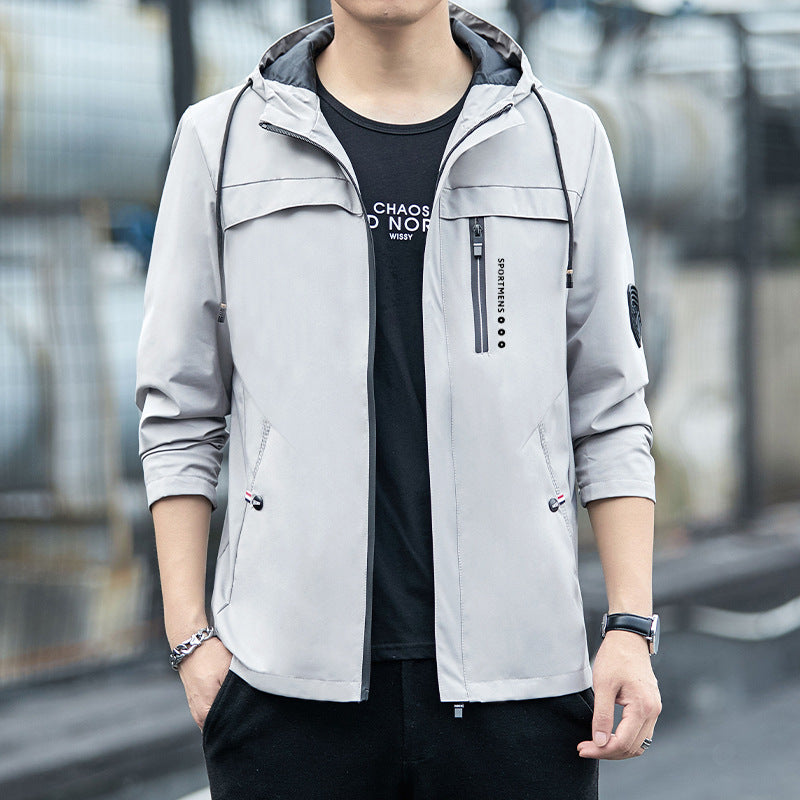 Herren Multifunktionale Sportjacke mit Kapuze Drune