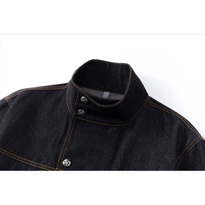 Unisex Oversized Denimjacke mit Vintage-Fade und aufgesetzten Brusttaschen Drune