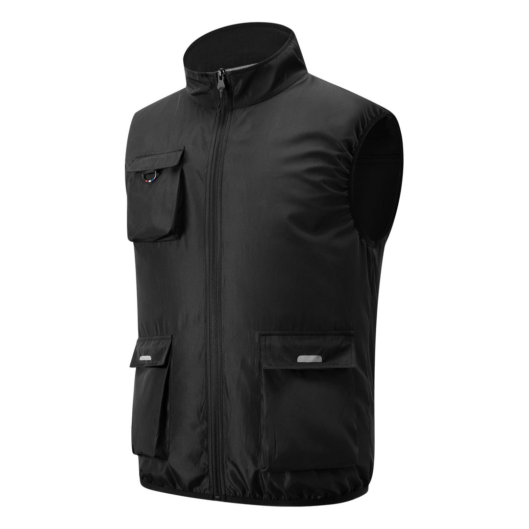 Herren nan leichte multifunktionale Outdoorweste mit Reißverschluss und Mehrfachtaschen Drune