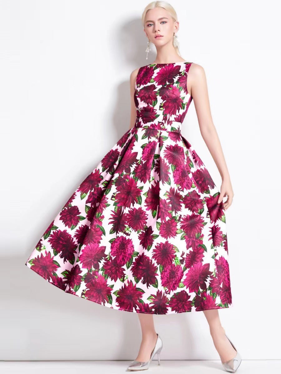 Damen Maxikleid mit floralen Applikationen und tailliertem Schnitt Drune
