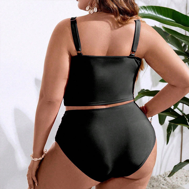 Damen Hochtailliertes Bikini-Set mit modernem Crop-Top Drune