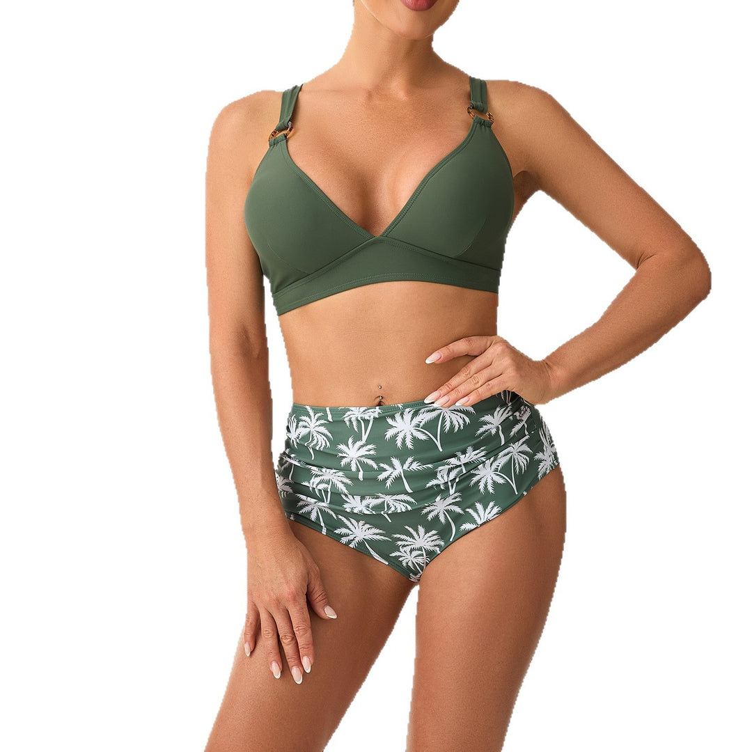 Damen Hochgeschnittener Bikini mit elegantem Schnitt und raffinierten Trägern Drune