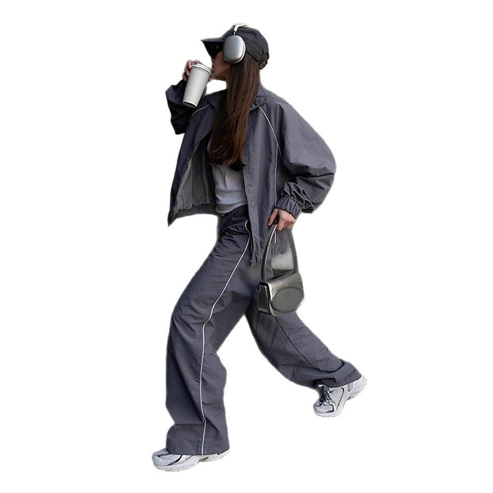Damen sportliche Overalls mit weiten Beinen und elastischen Bündchen Drune