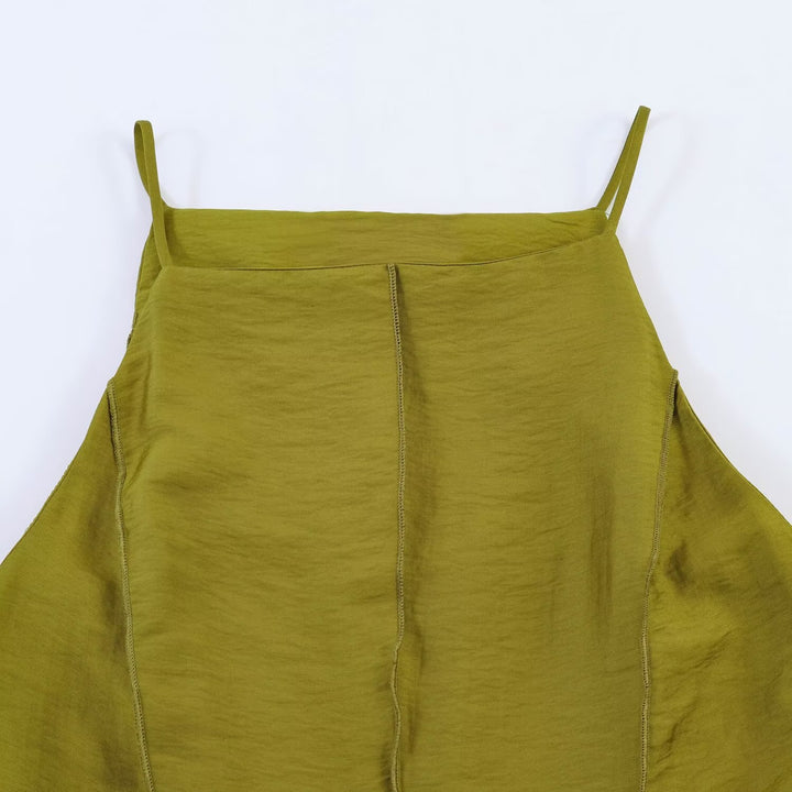 Damen Maxikleid mit schwingendem Saum und dekorativem Gürtel Drune