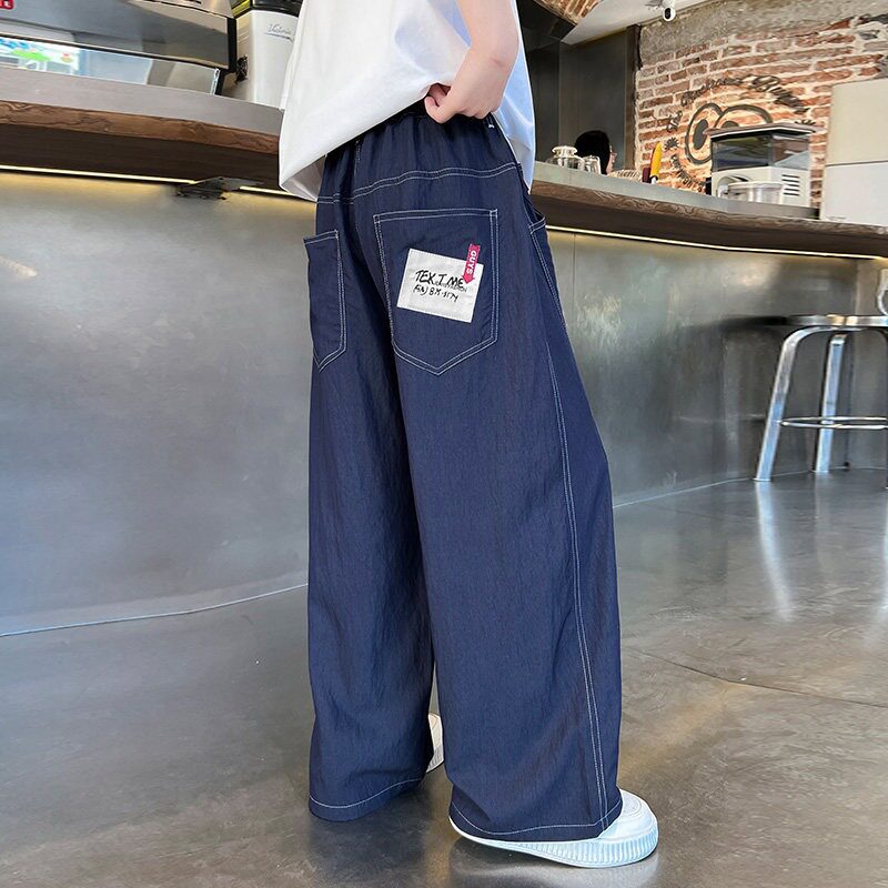 Unisex weite Denim-Hose mit elastischem Bund Drune