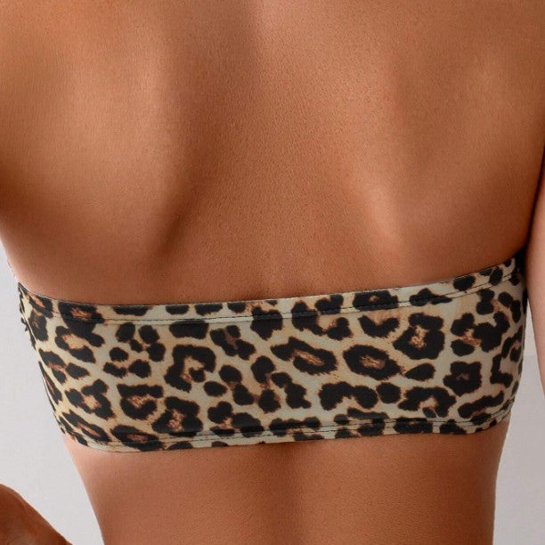 Damen Bandeau Bikini-Set mit hochgeschnittenem Slip Drune