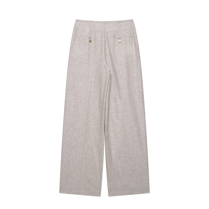 Damen Hochtaillierte Culotte-Palazzohose mit Bügelfalte und weitem Bein Drune