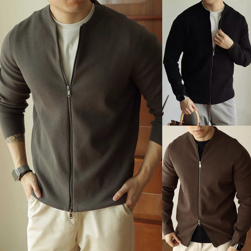 Herren Elegante Strickjacke mit durchgehendem Reißverschluss Drune