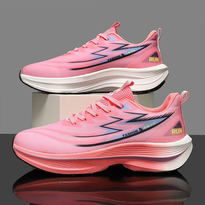 Unisex gedämpfte Straßenlauf-Sneaker mit doppelschichtiger Komfort-Zwischensohle und reflektierenden Designstreifen Drune