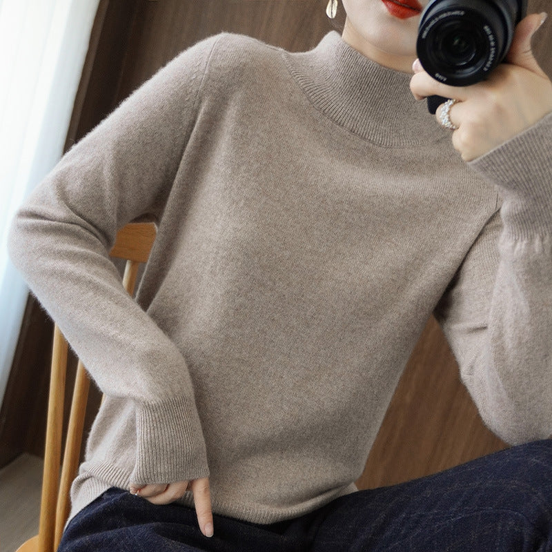 Damen Mockneck-Pullover aus flauschigem Angora-Mix mit legerer Ballonärmel-Silhouette Drune