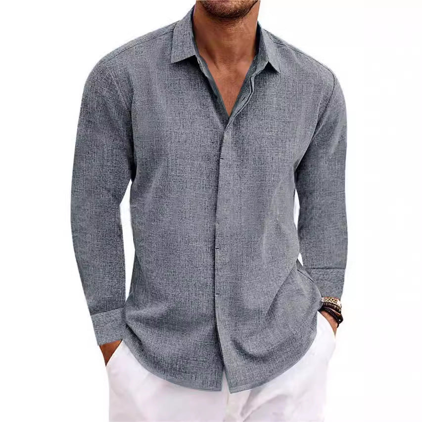 Herren Langarmhemd mit feiner Textur und elegantem Schnitt Drune