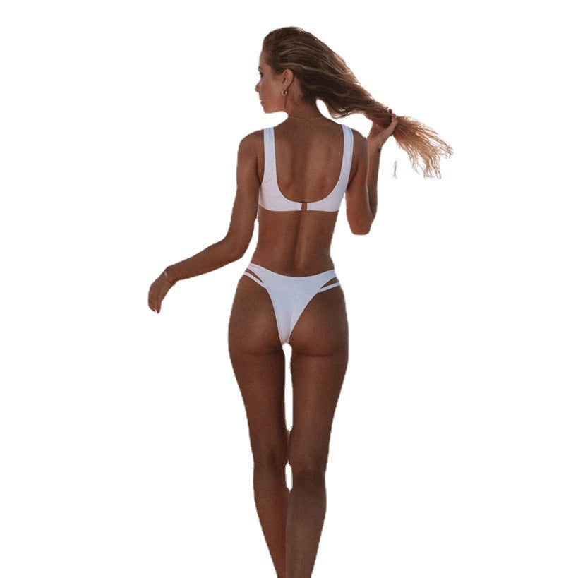Damen Extravagantes Badeoberteil mit Cut-Outs Drune