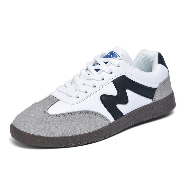 Unisex nan urbaner Tennis-Sneaker mit Veloursleder-Overlays gepolstertem Fersenkragen und vulkanisierter Gummisohle Drune