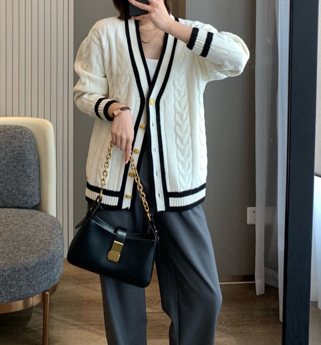 Damen Strickjacke mit elegantem Zopfdesign Drune
