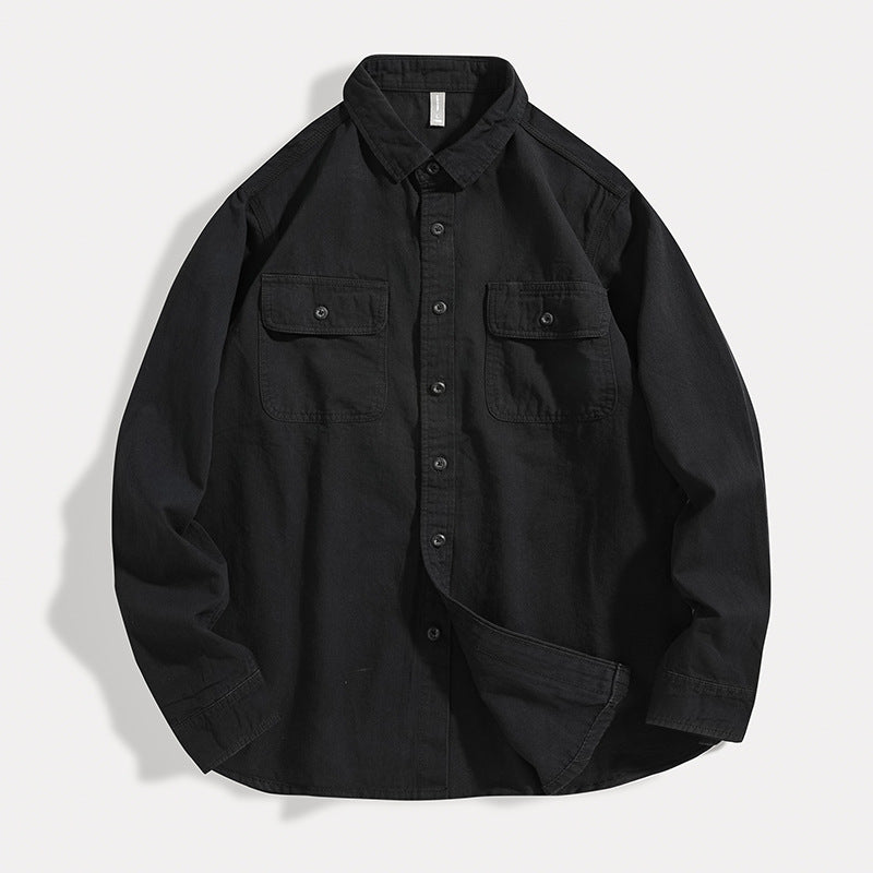 Herren Overshirt aus Baumwoll‑Twill mit Pattentaschen und Relaxed‑Fit Drune