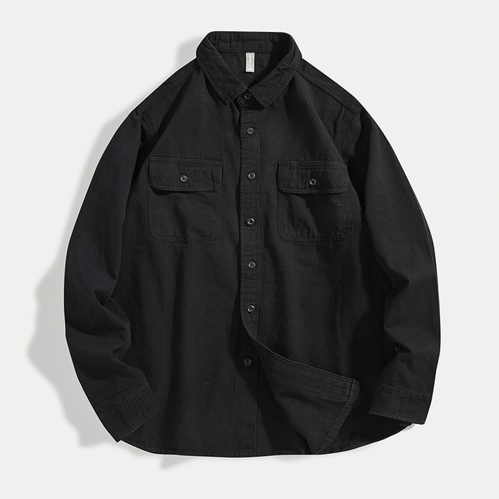 Herren Overshirt aus Baumwoll‑Twill mit Pattentaschen und Relaxed‑Fit Drune