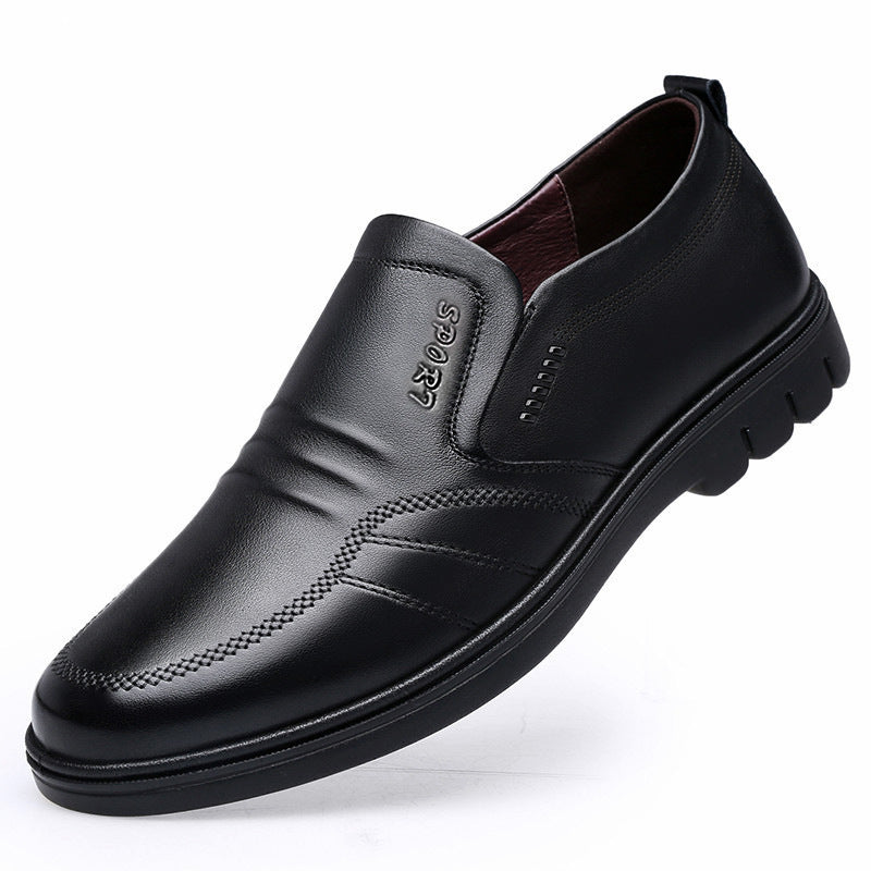 Herren Business-Casual Slipper aus glattem Kunstleder mit stoßdämpfender Gummisohle Drune
