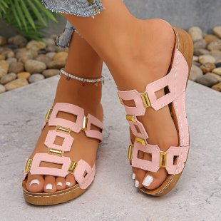 Damen Sandalen mit modischen Zierelementen und bequemem Fußbett Drune