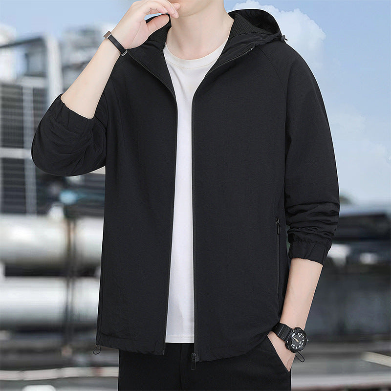 Herren Modische Übergangsjacke mit Kapuze Drune