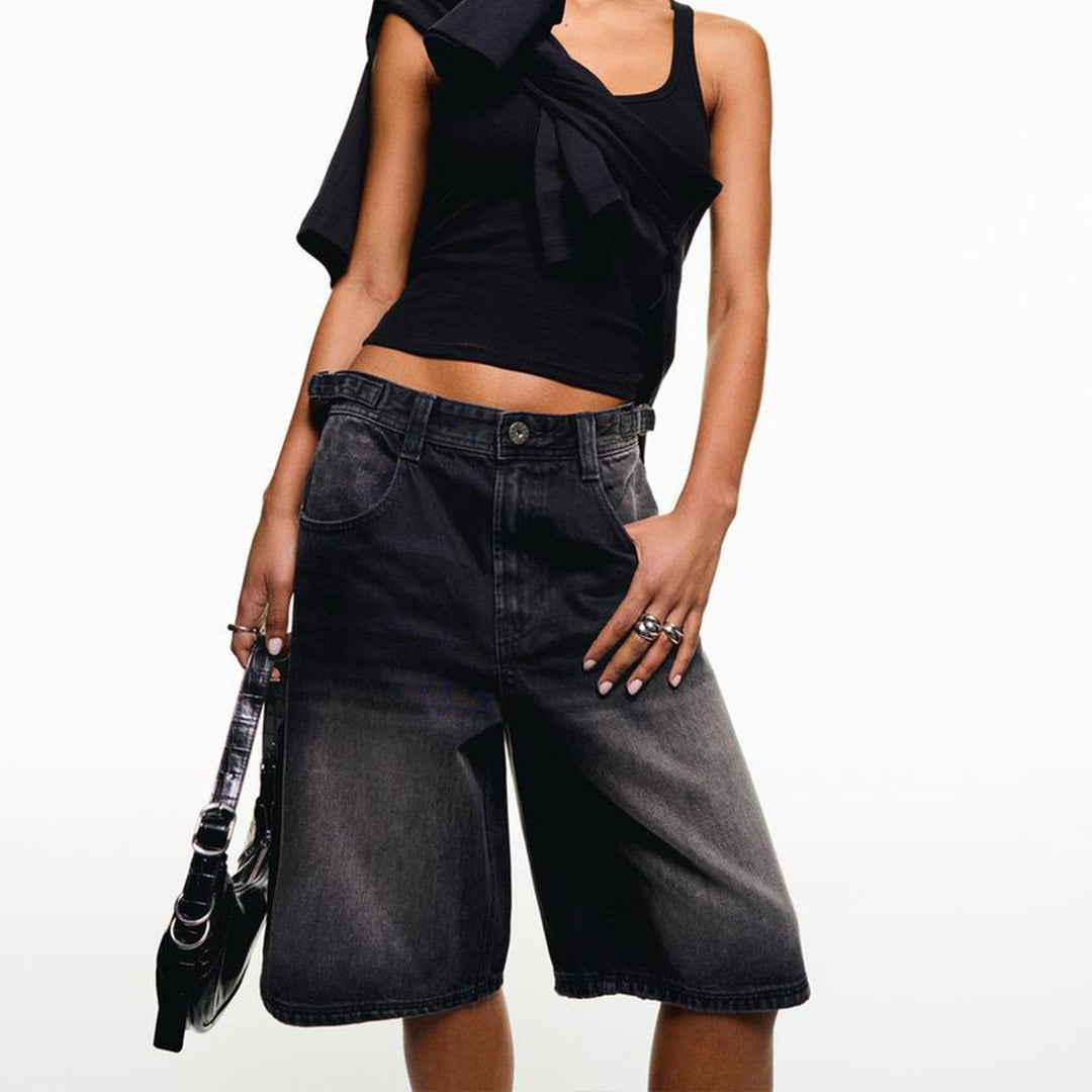 Damen Denim-Shorts mit lässigem Schnitt und mittlerer Leibhöhe Drune