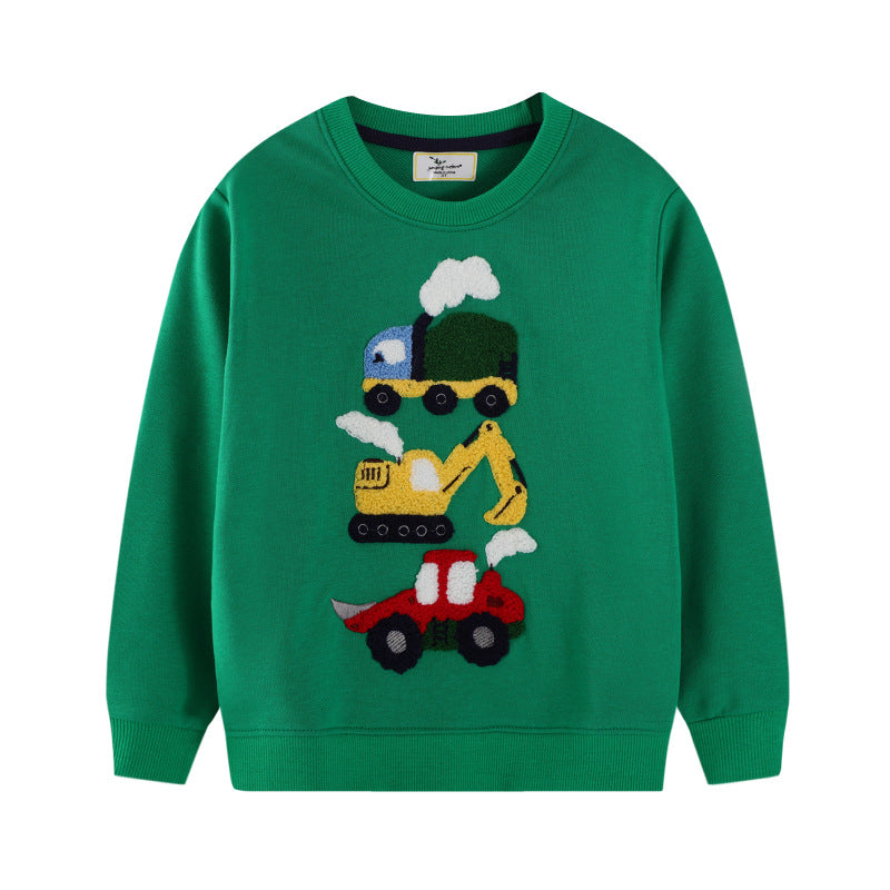 Jungen Sweatshirt mit buntem Bagger- und Lkw-Motiv Drune