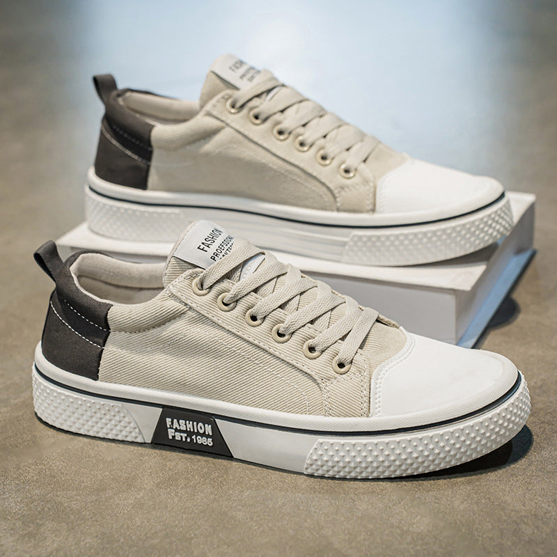 Herren Low-Top Canvas-Plateau-Sneaker mit profilierter Gummisohle und verstärkter Zehenkappe Drune