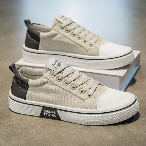 Herren Low-Top Canvas-Plateau-Sneaker mit profilierter Gummisohle und verstärkter Zehenkappe Drune