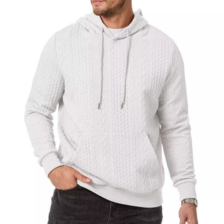 Herren Kapuzenpullover mit strukturiertem Kabelstrickmuster Drune