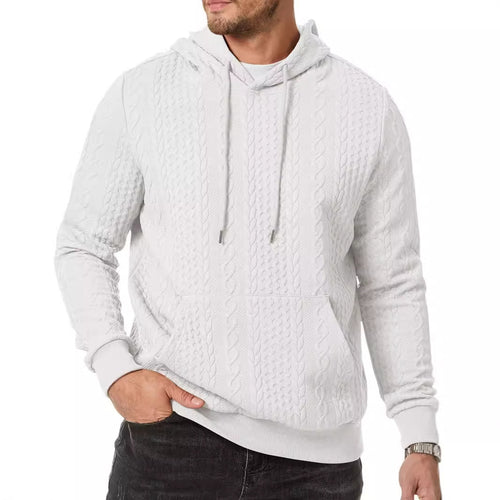 Herren Kapuzenpullover mit strukturiertem Kabelstrickmuster Drune