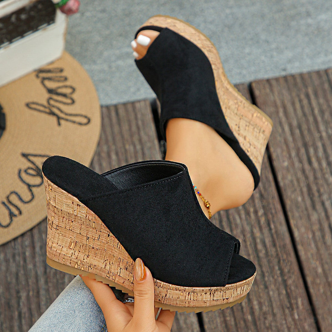 Damen Clogs mit elegantem Kork-Wedge-Design Drune