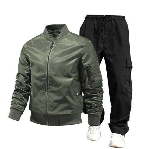 Herren urbane Bomberjacke und Cargo-Hosen Set Drune