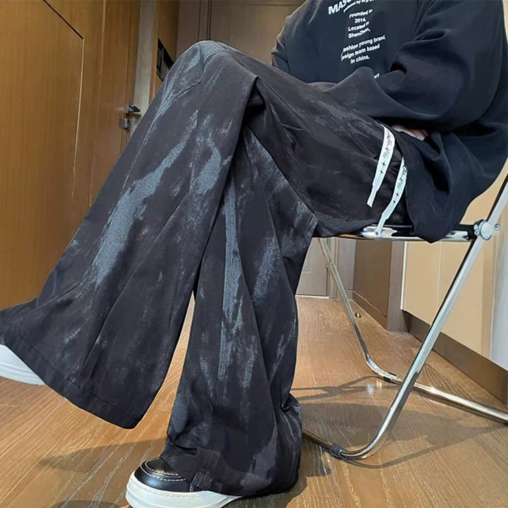 Unisex Weite Relaxed-Fit Lounge-Hose mit elastischem Bund und Vintage-Färbung Drune