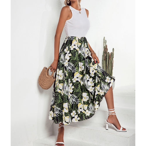 Damen Maxirock mit floralem Muster und schwingendem Saum Drune