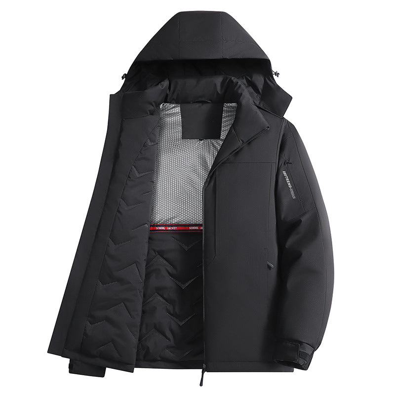 Herren Isolierte Kapuzen-Thermojacke im technischen Outdoorstil Drune