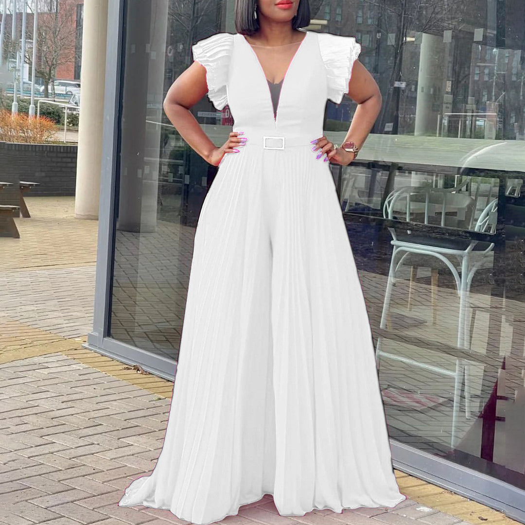 Damen Jumpsuit mit Rüschen und Plisseedetails Drune